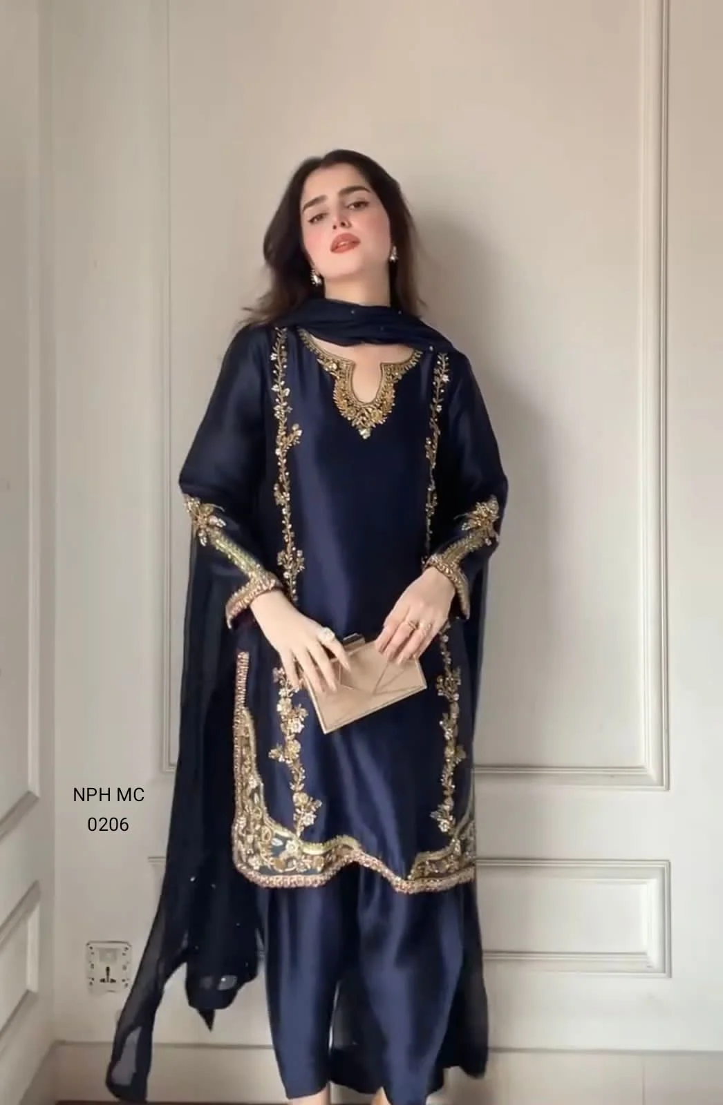 Designer Party Wear Look top with farshi salwar